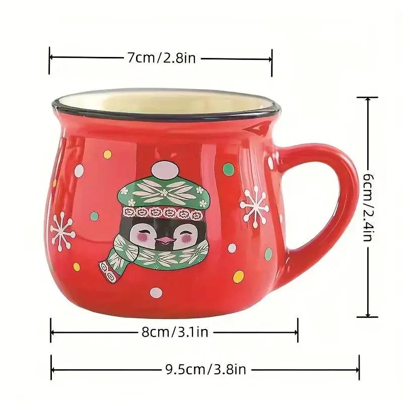 Ceramic Christmas Coffee Mugs Set of 4 by House Of Avana