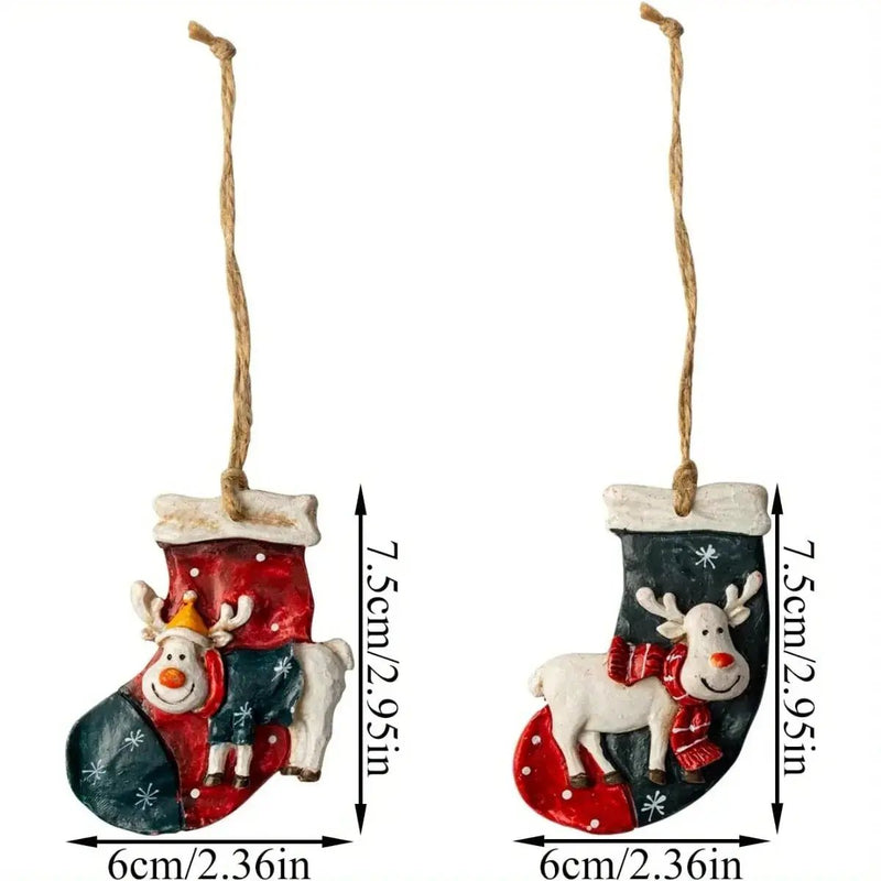 Ceramic Christmas Tree Topper Set - Santa, Snowman & Sleigh Ornaments by House Of Avana