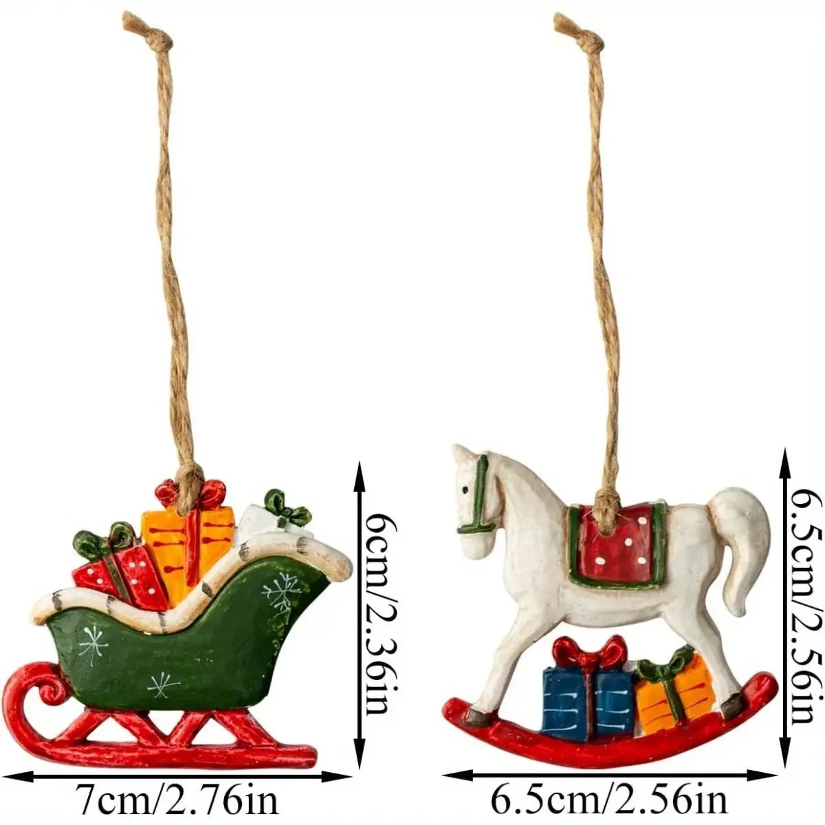 Ceramic Christmas Tree Topper Set - Santa, Snowman & Sleigh Ornaments by House Of Avana
