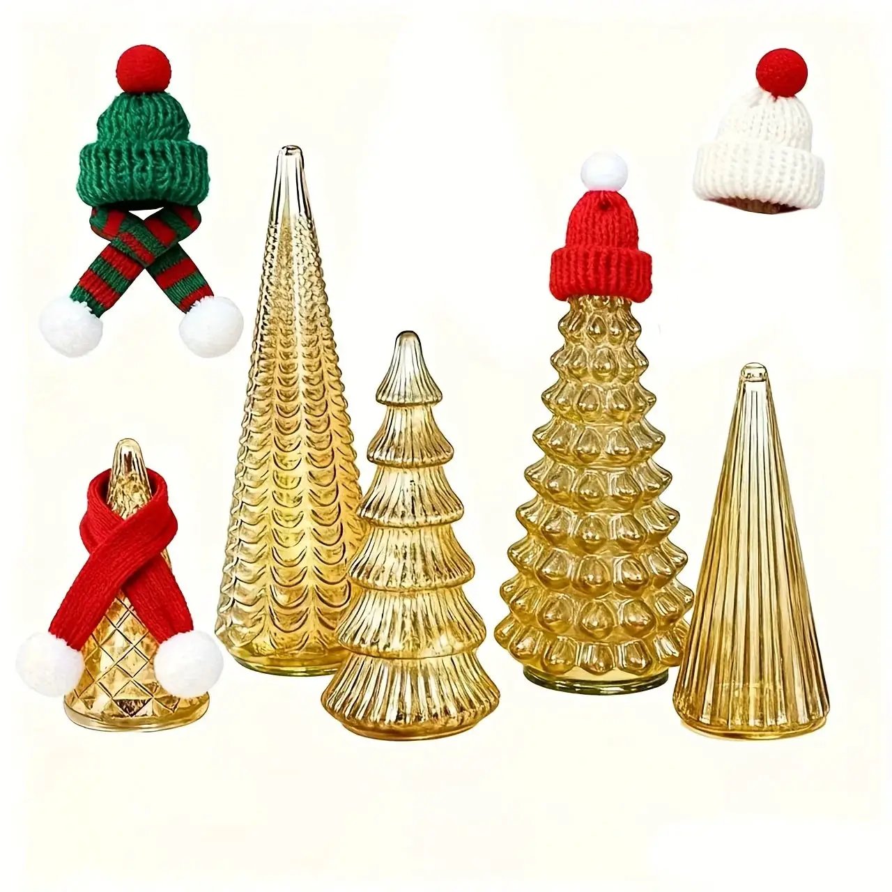 Ceramic Glowing Christmas Tree Figurine with Colorful Lights by House Of Avana