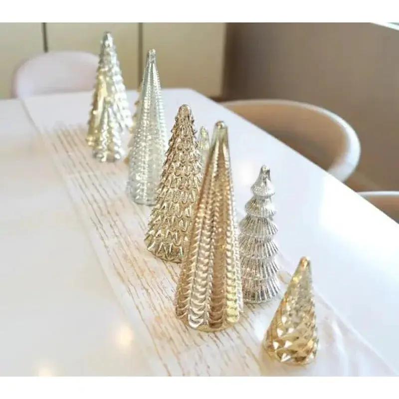 Ceramic Glowing Christmas Tree Figurine with Colorful Lights by House Of Avana