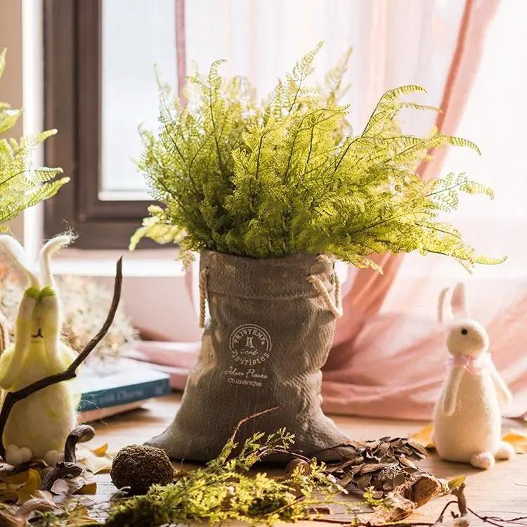 Ceramic Planter Linen Bag Design by RusticReach