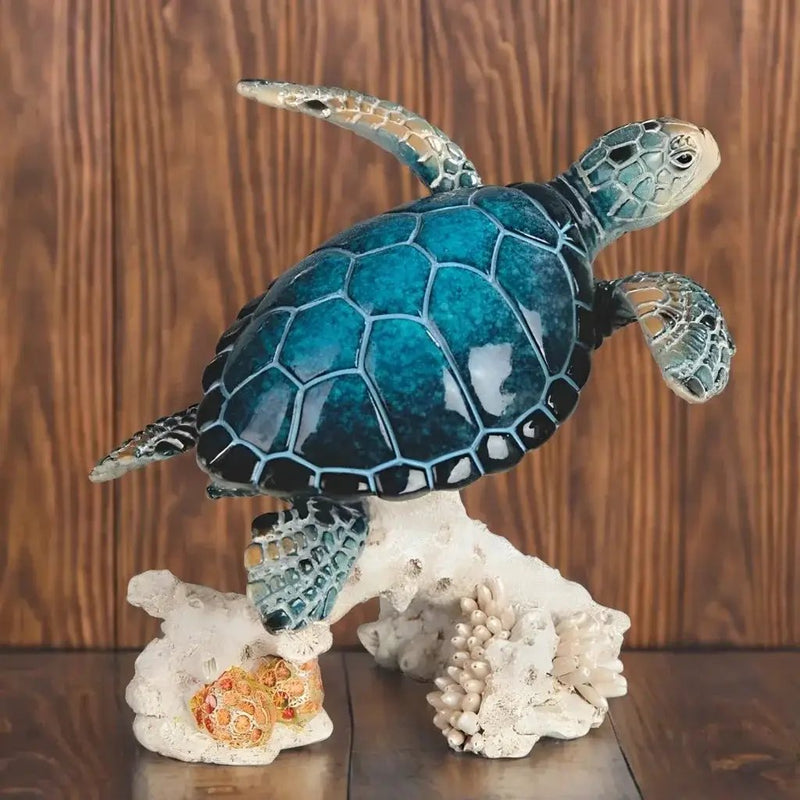 Ceramic Sea Turtle Figurine Upwards Home Decor by House Of Avana