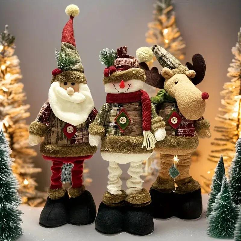 Ceramic Snowman Figurine with Reindeer and Santa Claus Design by House Of Avana