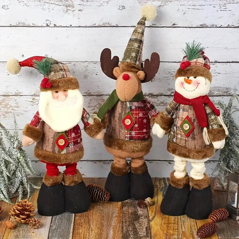 Ceramic Snowman Figurine with Reindeer and Santa Claus Design by House Of Avana