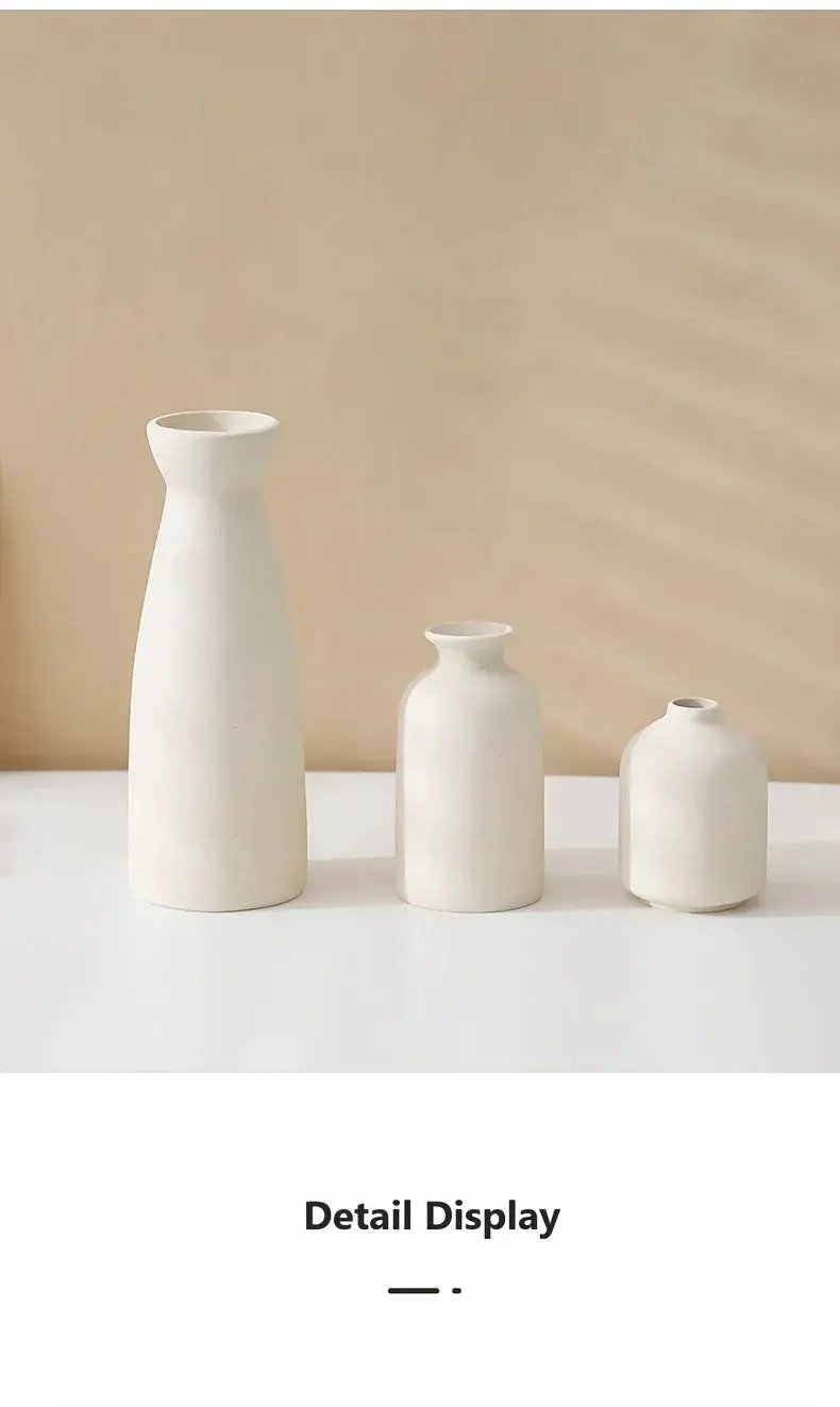 Ceramic Vase Set of 3 Modern Boho Style Vases by House Of Avana