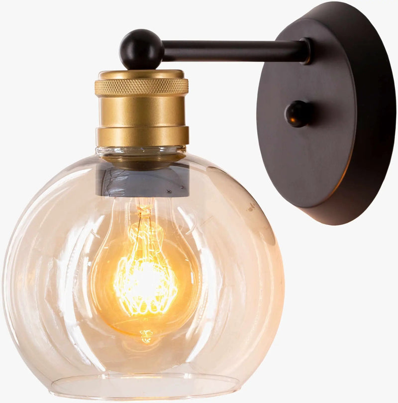 Leabrook Black Metal Wall Sconce by Boutique Rugs