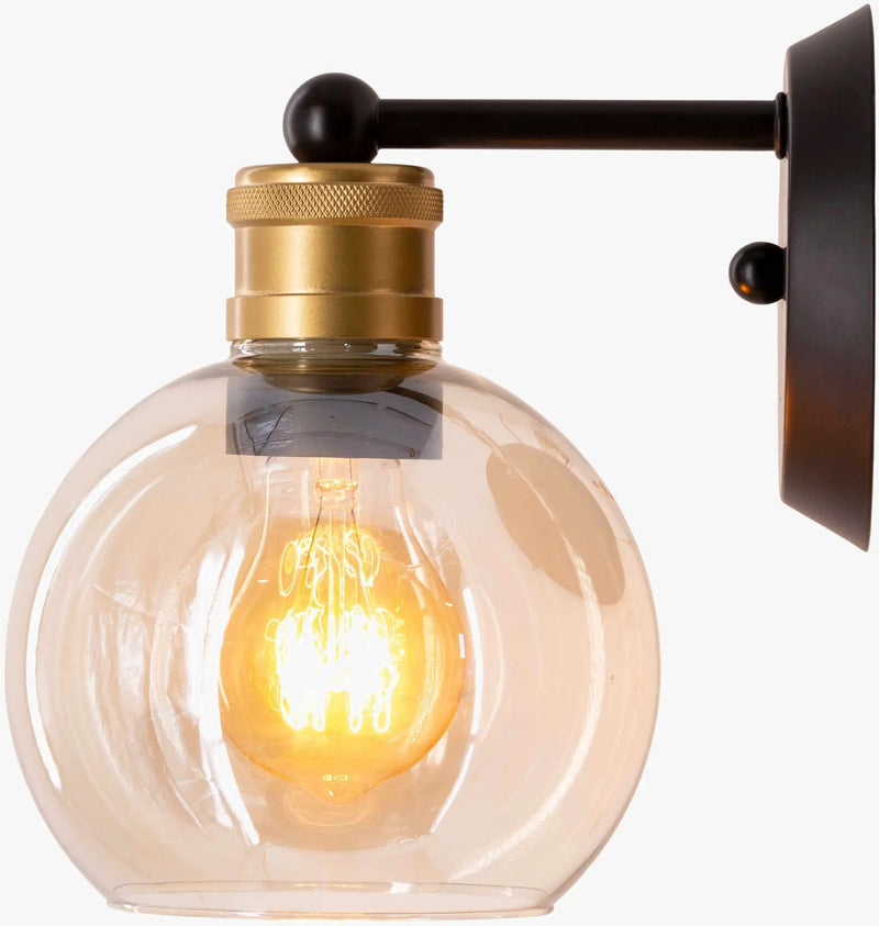 Leabrook Black Metal Wall Sconce by Boutique Rugs