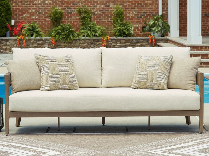 Serene Bay - Sofa With Cushion - Dark Brown / White by Unique Piece Furniture