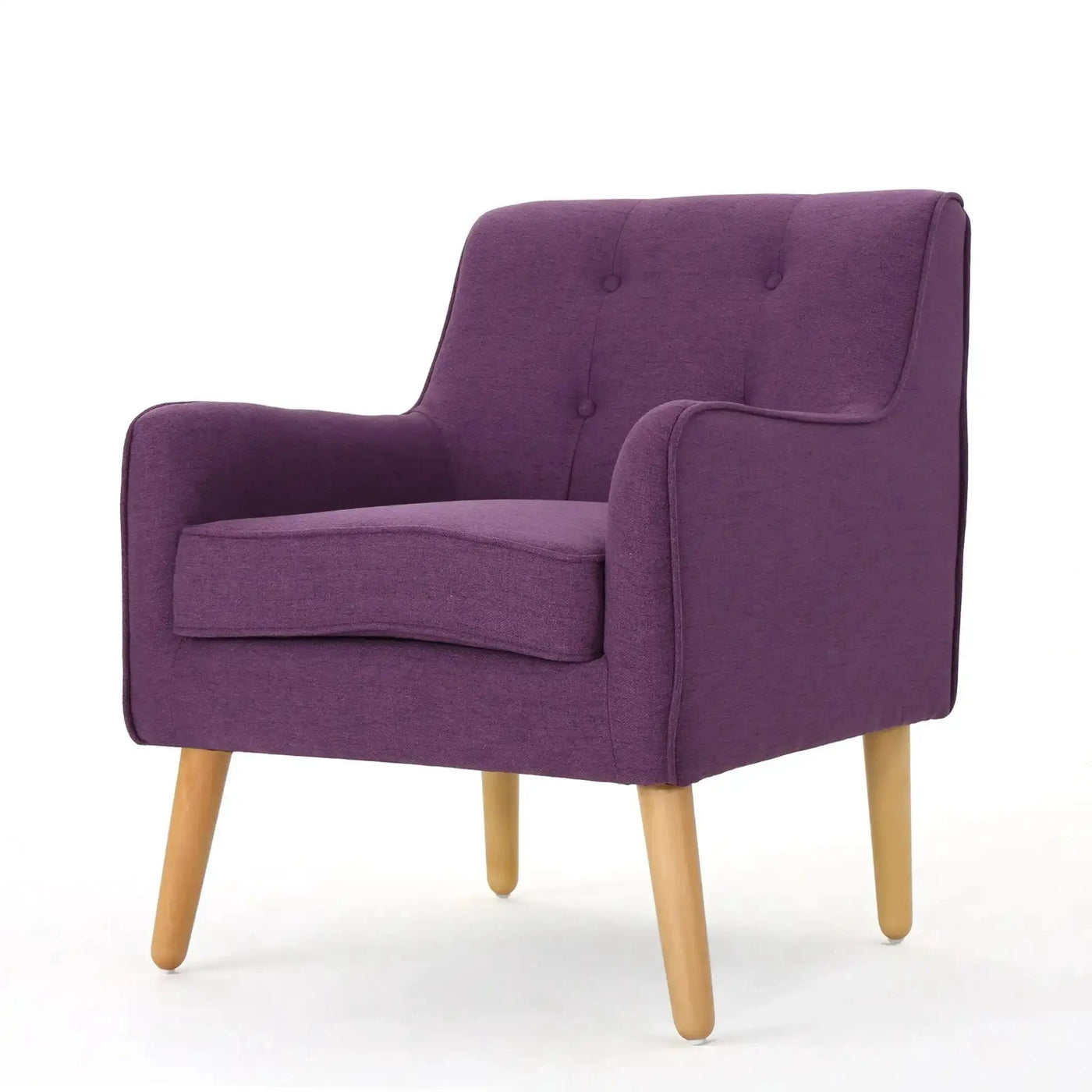 Modern Arm Chair With Tufted Back and Wooden Legs by HouseOfZazla