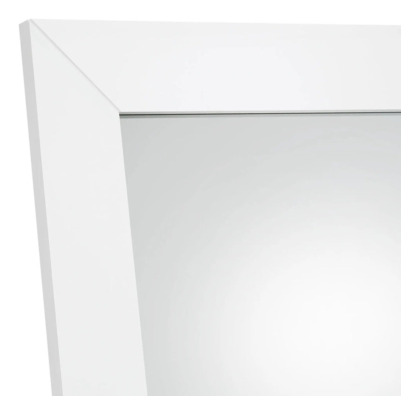 Cadence Tempered Glass Full Length Mirror White High Gloss by Unique Piece Furniture