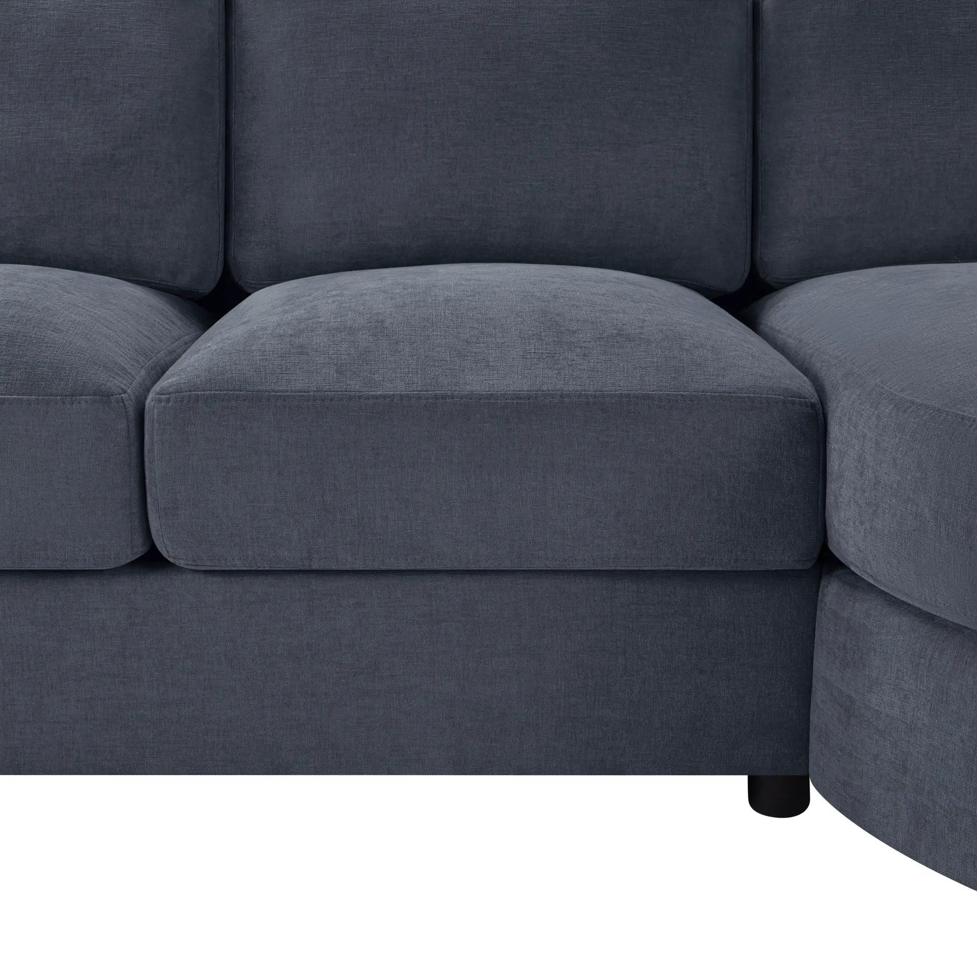Modern L-Shaped Sectional Sofa With Curved Chaise, USB Ports, And Side Storage Pockets by HouseOfZazla