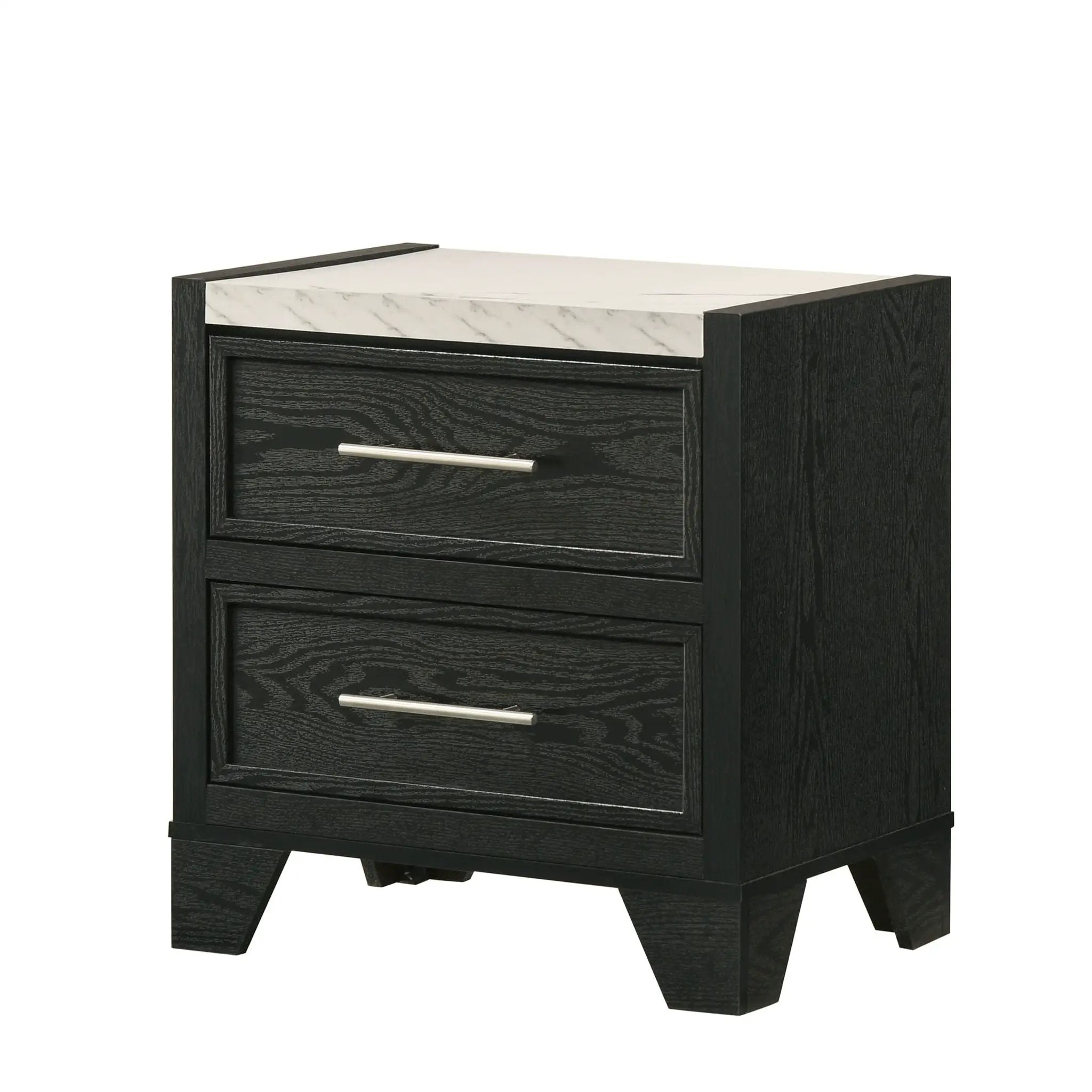 2 Drawers Nightstand - Black / White by Unique Piece Furniture