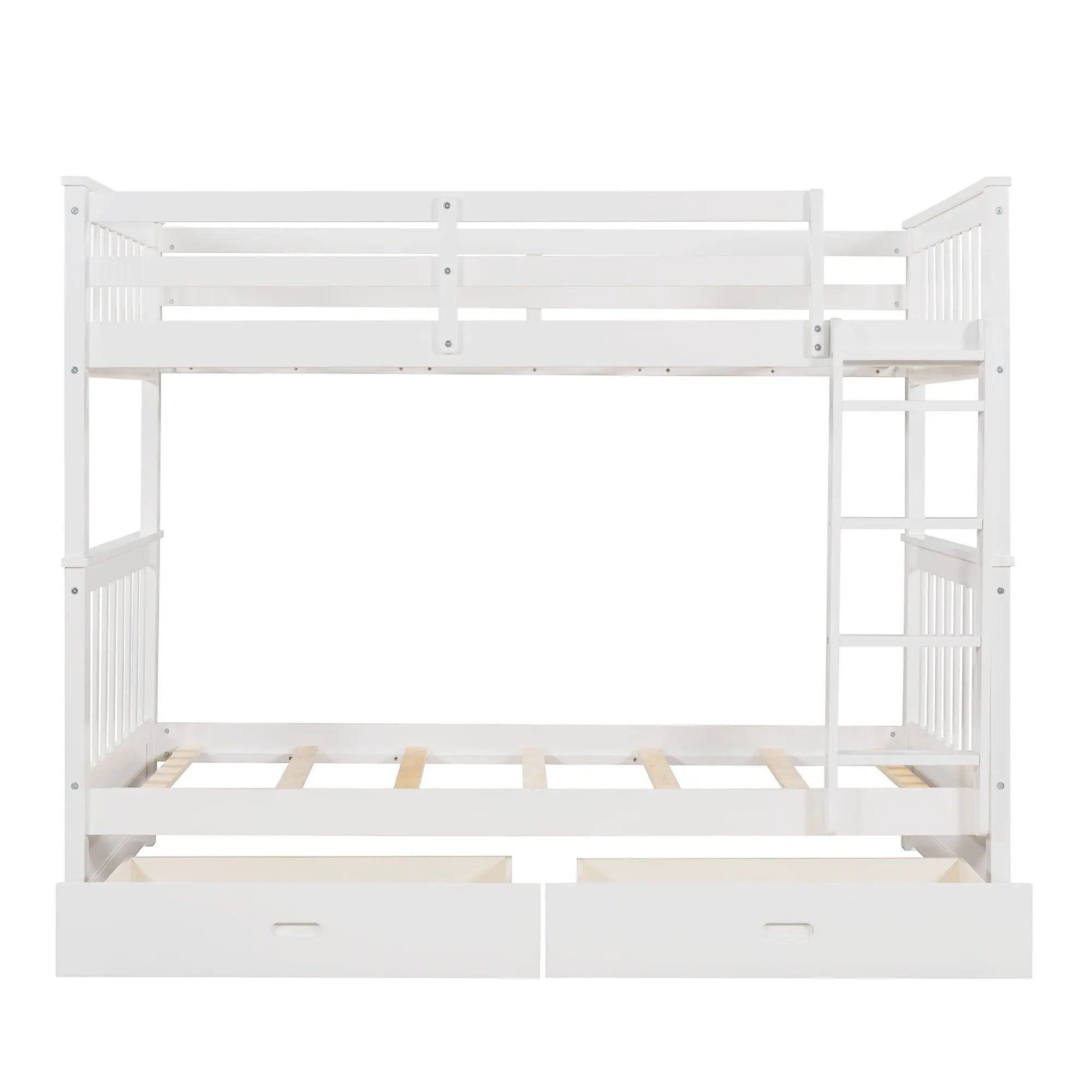 Bunk Bed With Ladders And 2 Storage Drawers