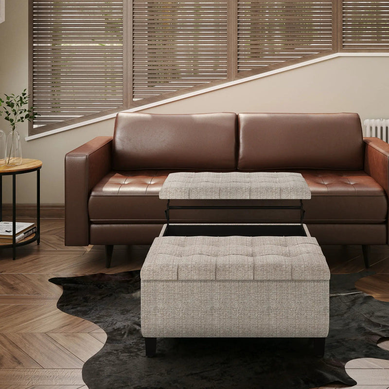 Harrison - Upholstered Coffee Table Storage Ottoman by Unique Piece Furniture