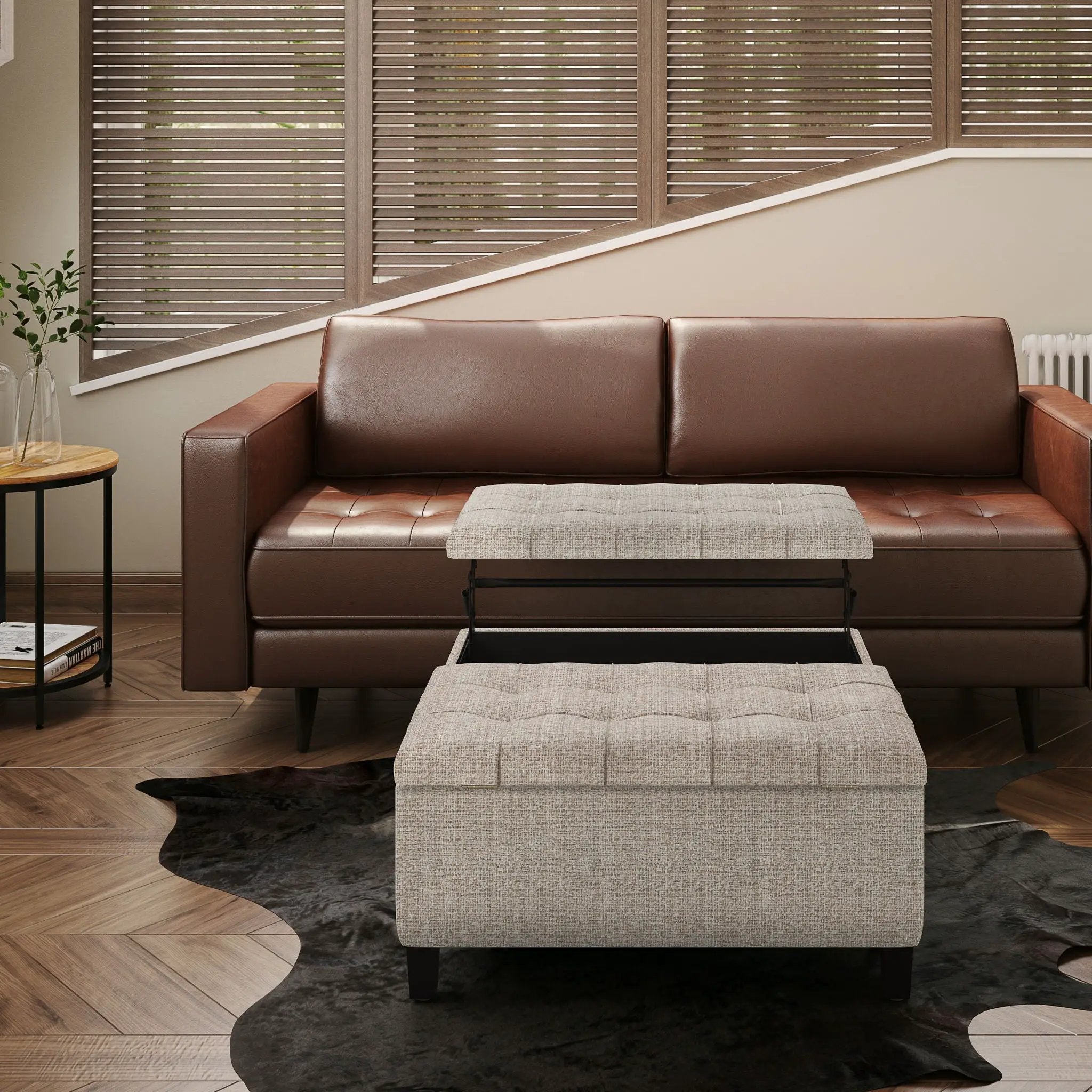Harrison - Upholstered Coffee Table Storage Ottoman by HouseOfZazla