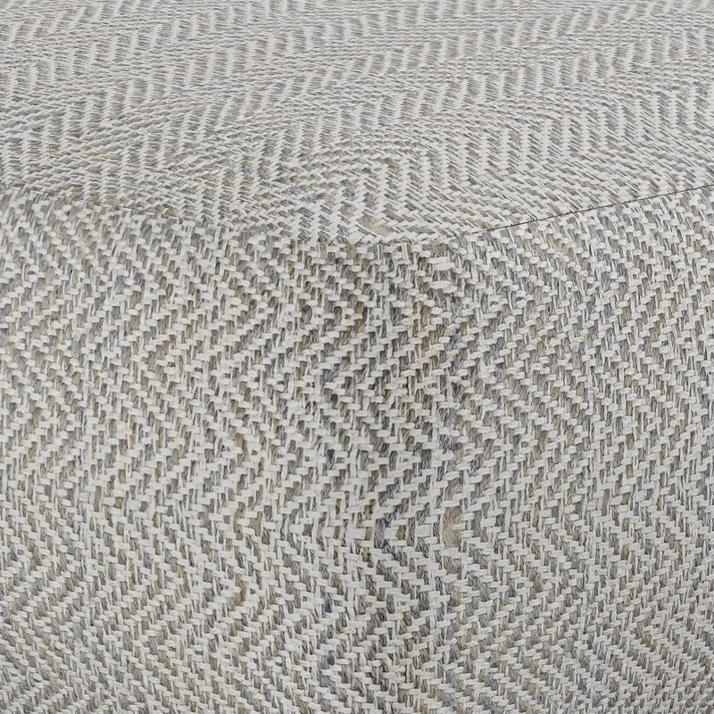 Nate Square Pouf Patterned Grey Melange by HouseOfZazla