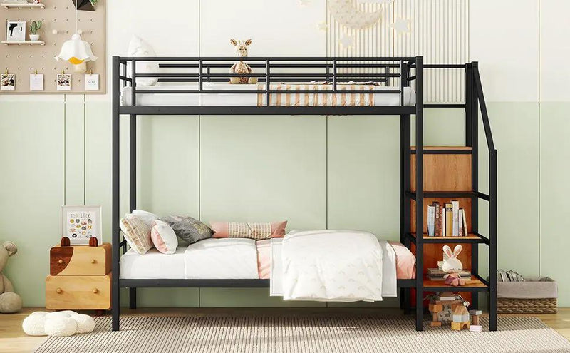 Bunk Bed With Lateral Storage Ladder And Wardrobe by HouseOfZazla
