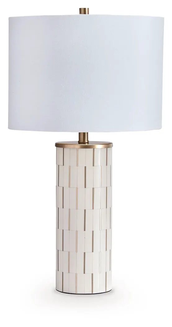 Faridworth - Poly Table Lamp - White / Gold Finish by Unique Piece Furniture