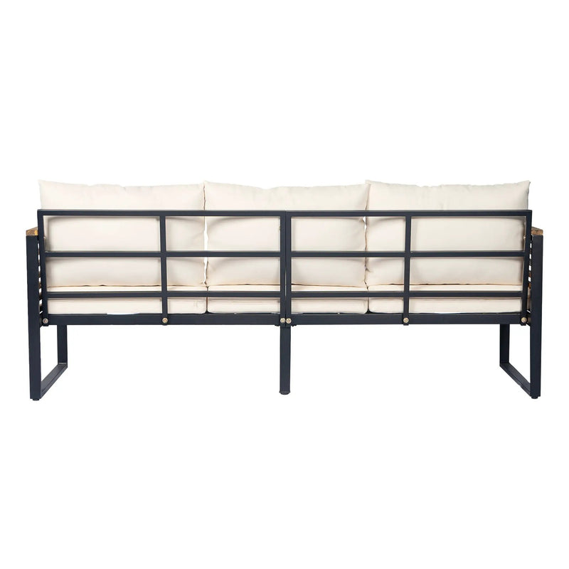 Outdoor 4-Piece Acacia Wood and Metal Patio Sofa Set by HouseOfZazla