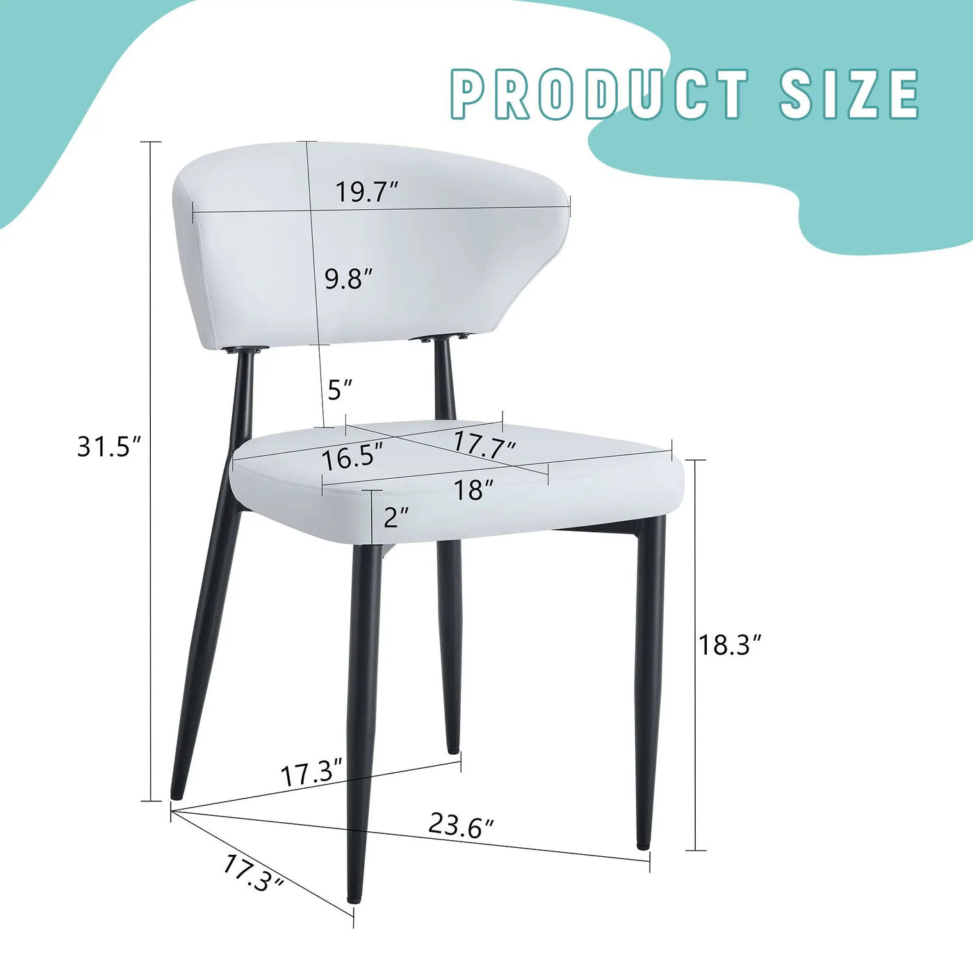 Minimalist Ergonomic Dining Chair With Curved Backres (Set of 4) by HouseOfZazla