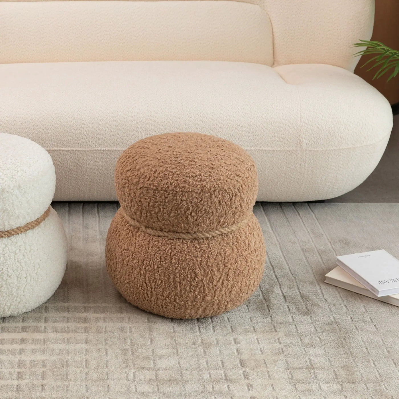 Snowman Stool With Cushion And Solid Wood Frame by HouseOfZazla