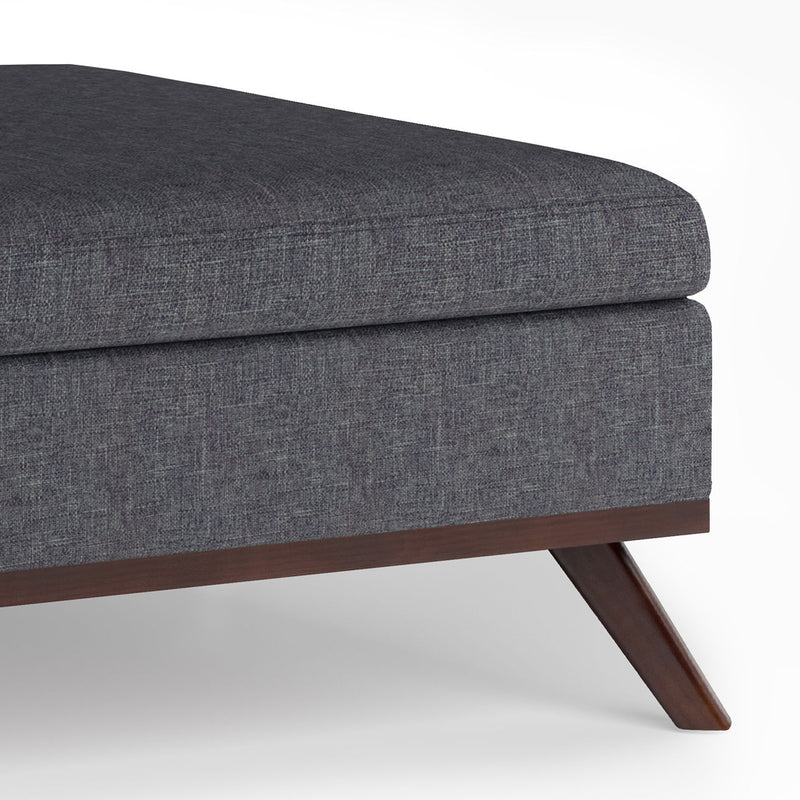 Owen - Square Coffee Table Storage Ottoman - Slate Gray by HouseOfZazla