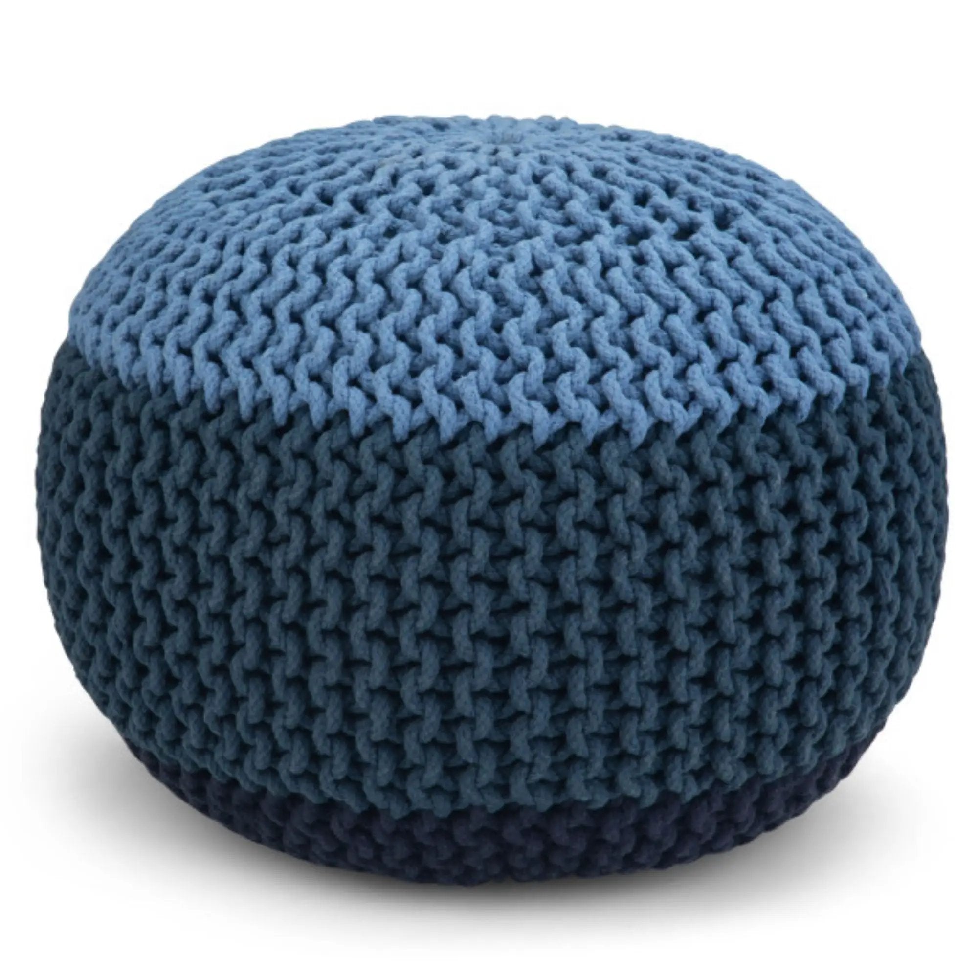 Nikki - Handcrafted Hand Knit Round Pouf by HouseOfZazla