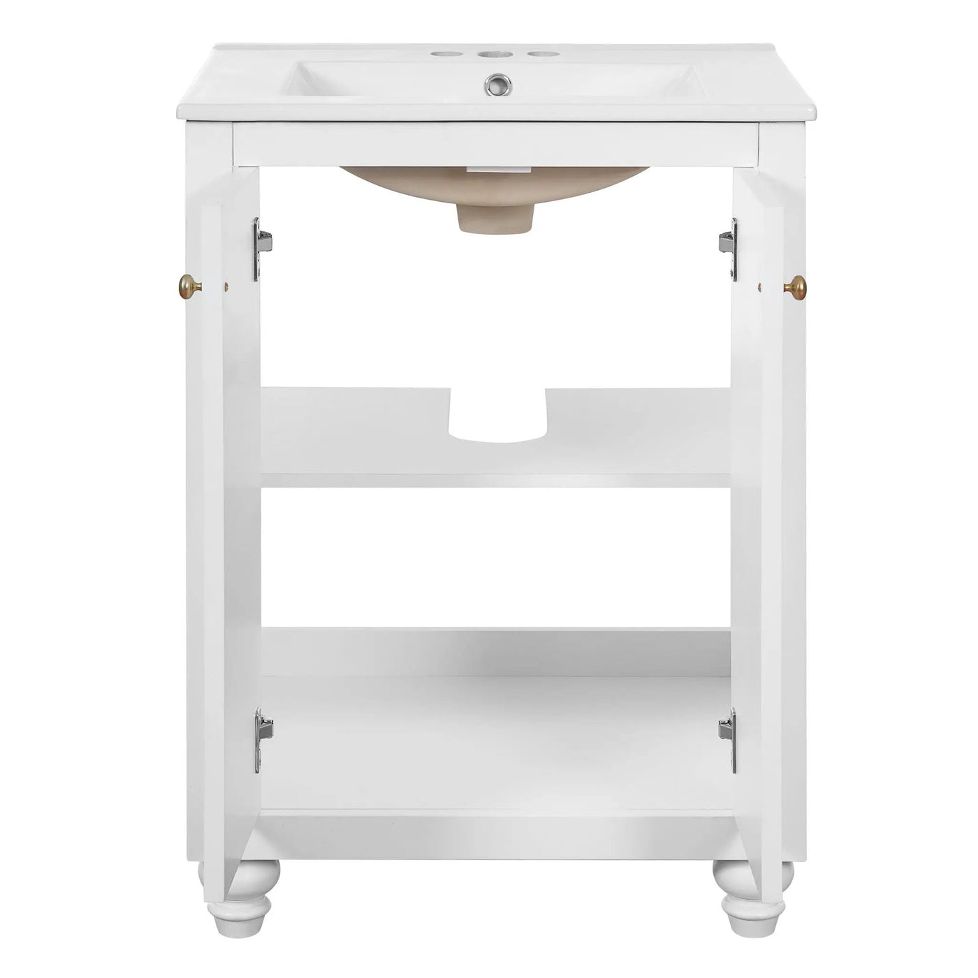 Bathroom Vanity With Ornate Elliptical Motif, Soft Close Hinges by HouseOfZazla