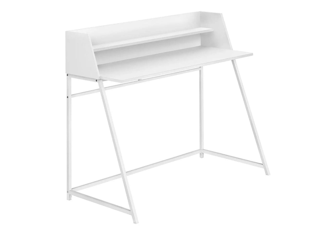 Computer Desk for Home Office with Marble Look and Storage Shelves by HouseOfZazla