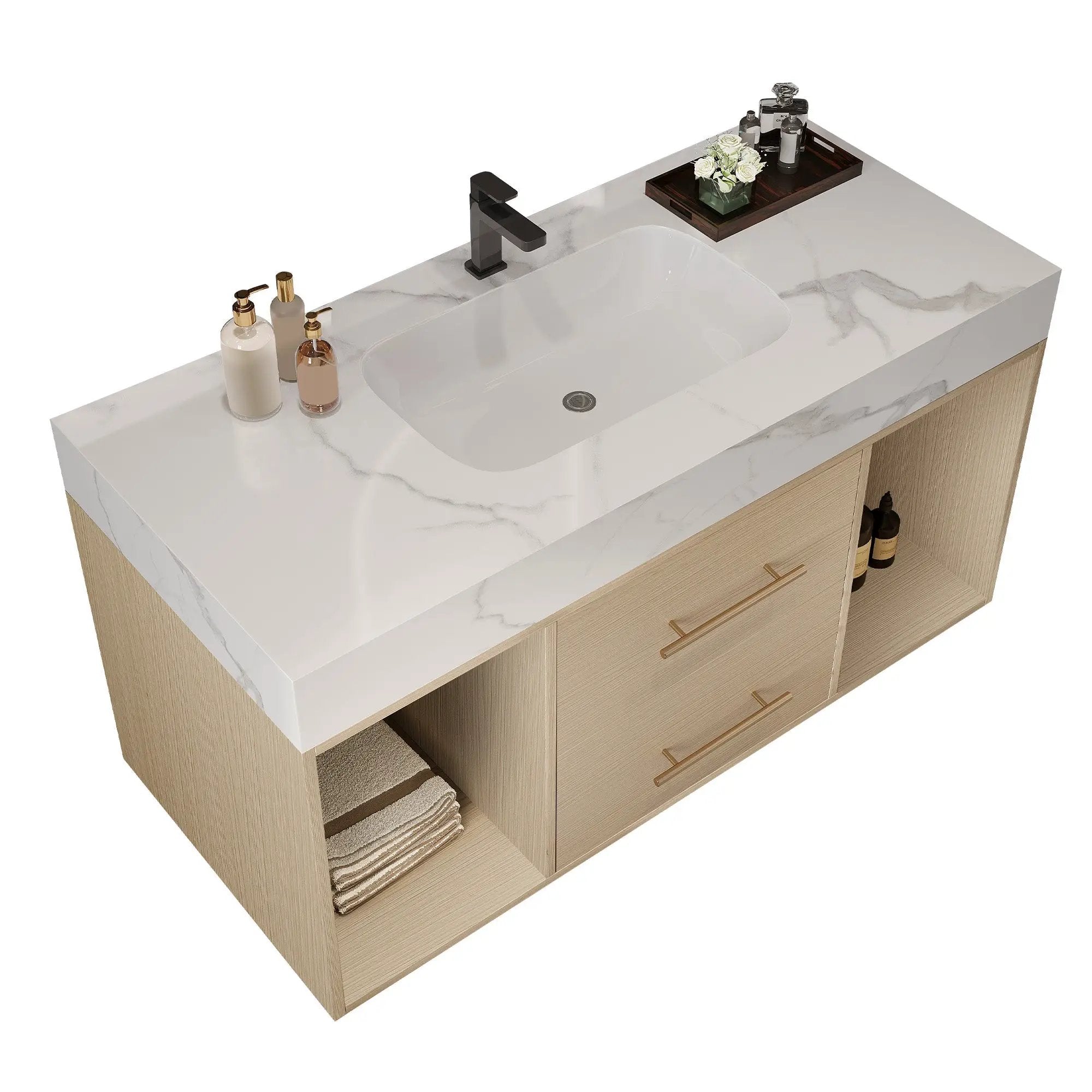 39.4" Floating Bathroom Vanity with Ceramic Sink by HouseOfZazla