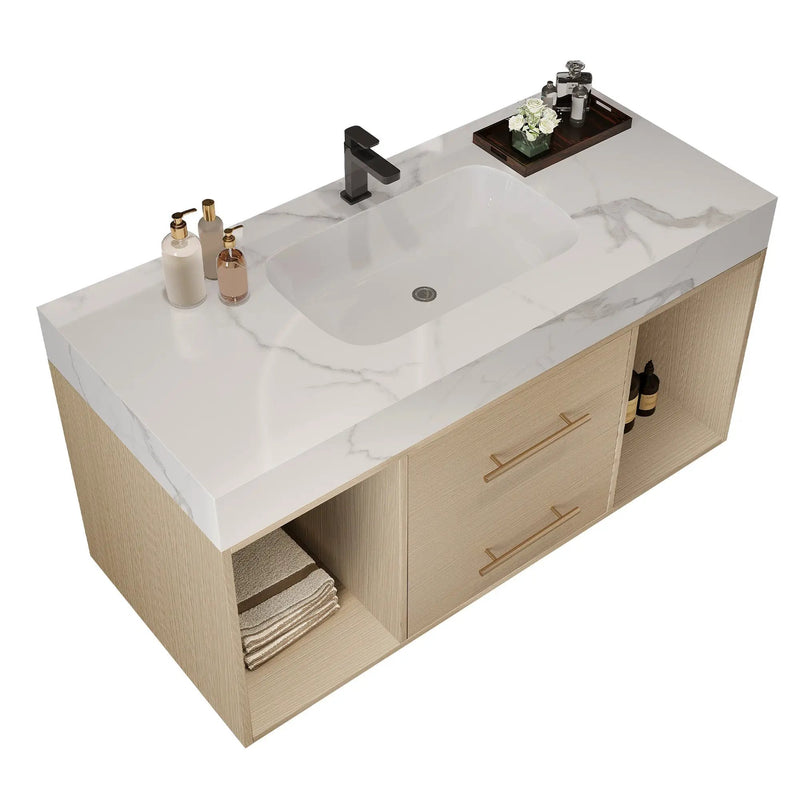 39.4" Floating Bathroom Vanity with Ceramic Sink by HouseOfZazla