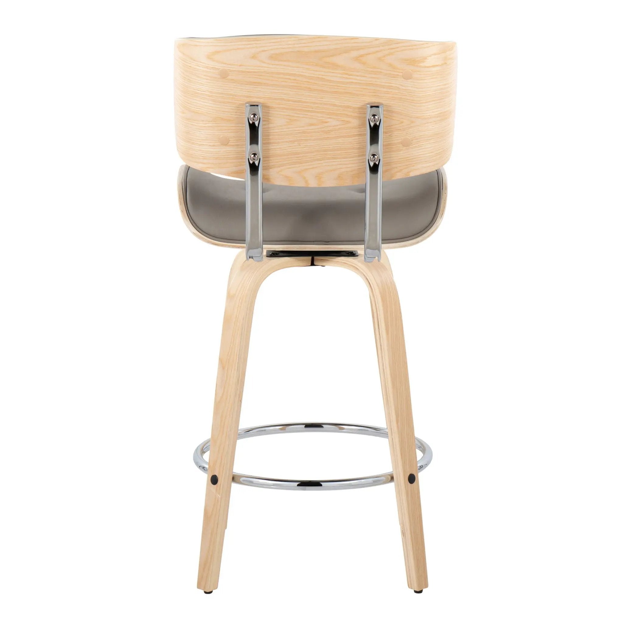 Lombardi - Mid Century Modern Fixed Height Counter Stool With Swivel With Round Footrest (Set of 2) by Unique Piece Furniture