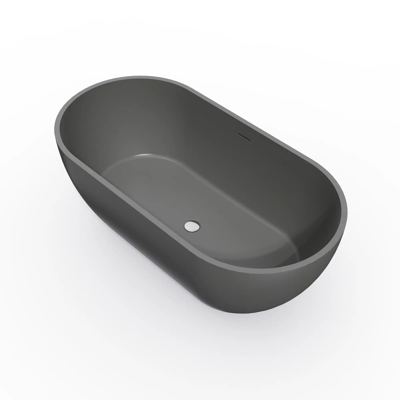 63 Inch Solid Surface Oval Shape Freestanding Bathtub by HouseOfZazla