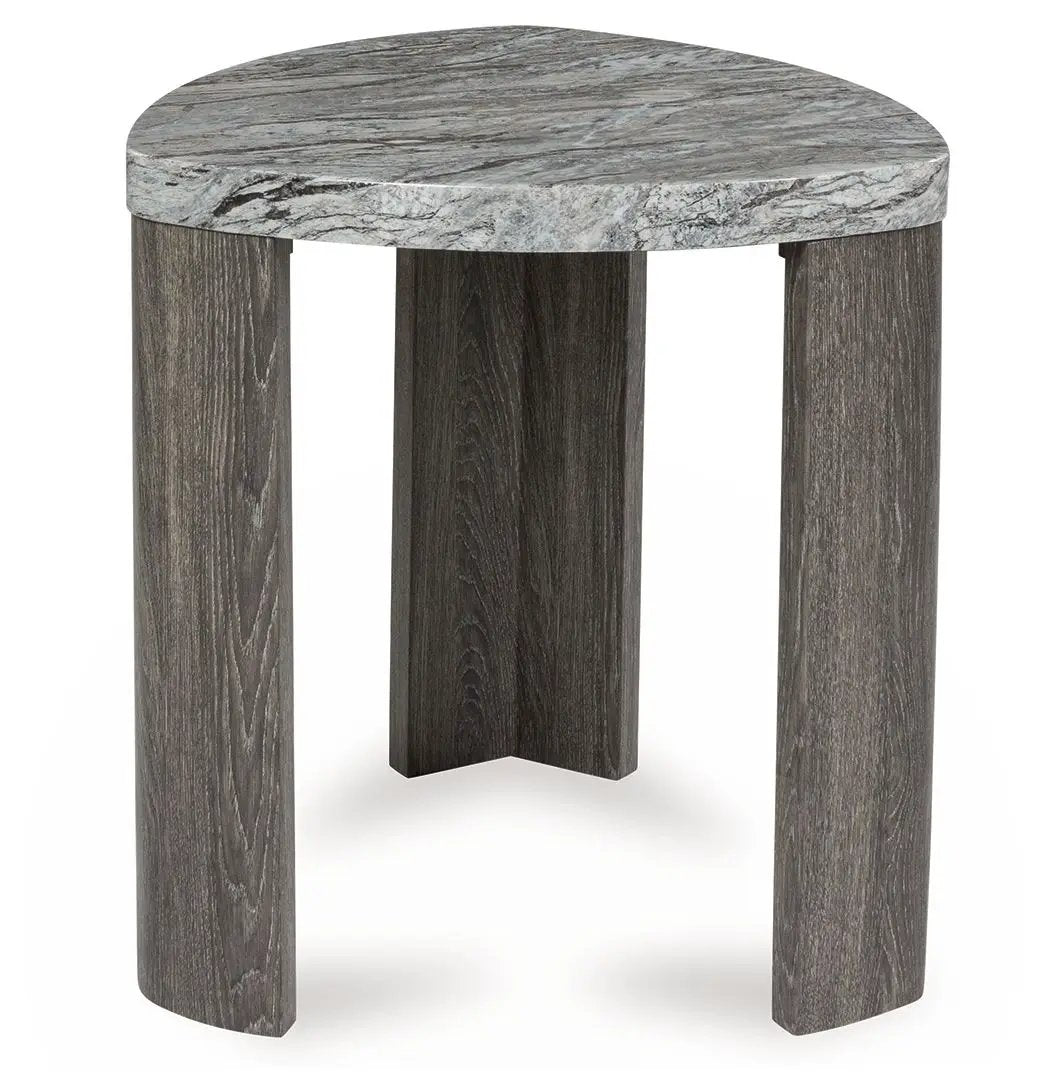Surmour - Triangle End Table - Gray / Brown by Unique Piece Furniture