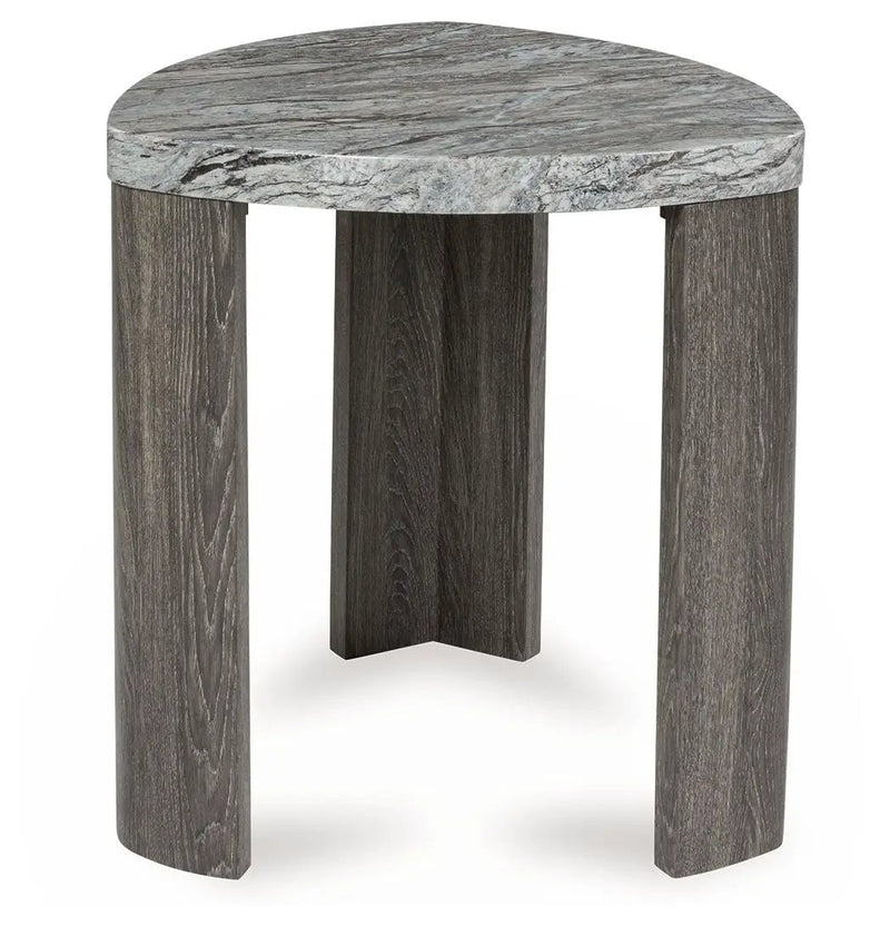 Surmour - Triangle End Table - Gray / Brown by Unique Piece Furniture