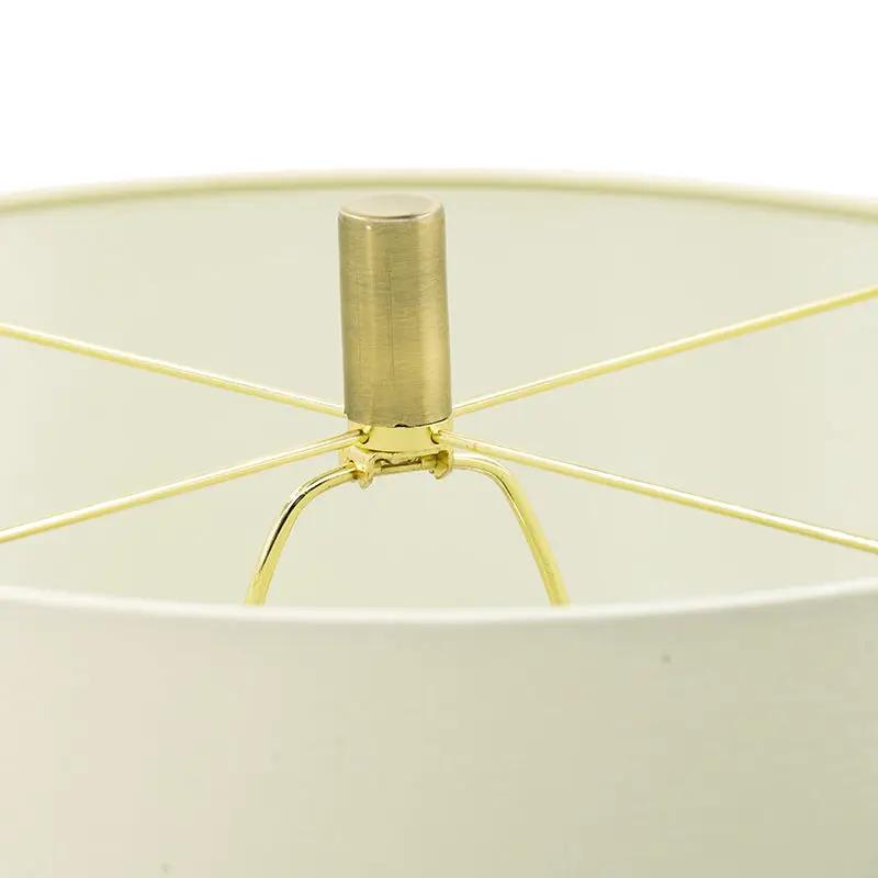 16x16x35 Gold Mirrored Glass Table Lamp with White Fabric Shade by HouseOfZazla