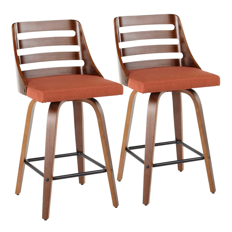 Trevi - Mid Century Modern Counter Stool (Set of 2) by HouseOfZazla