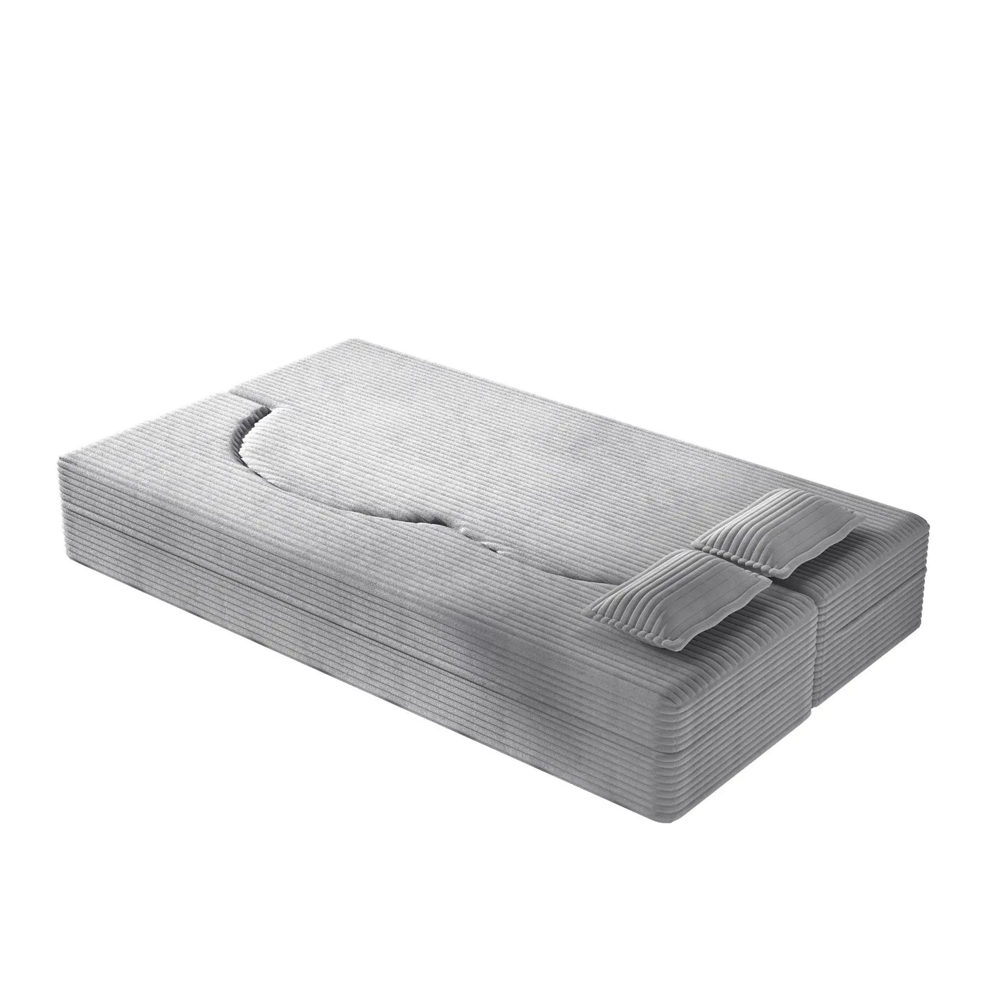 Floor Sofa With 2 Pillows, Convertible Twin Size Mattress For Living Room by HouseOfZazla