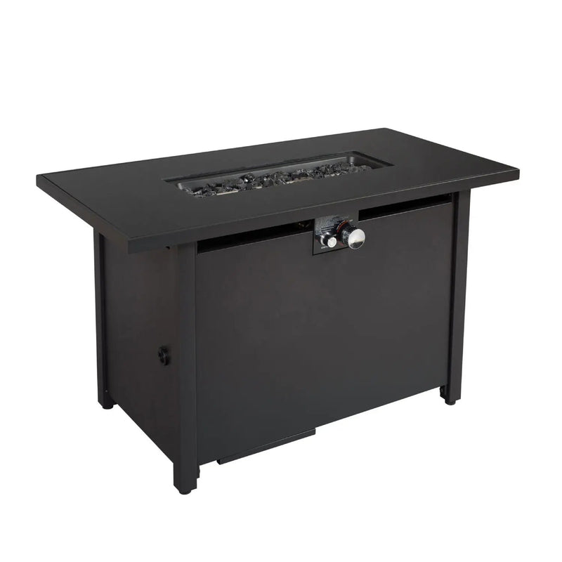 Outdoor Fire Pit Table Durable Construction With Lid - Black by HouseOfZazla