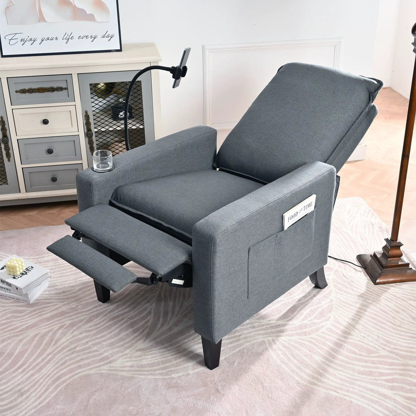 Recliner Chairs For Adults, Adjustable Recliner Sofa With Mobile Phone Holder & Cup Holder, Modern Reclining Chairs Fabric Push Back Recliner Chairs For Living Room, Bedroom by HouseOfZazla