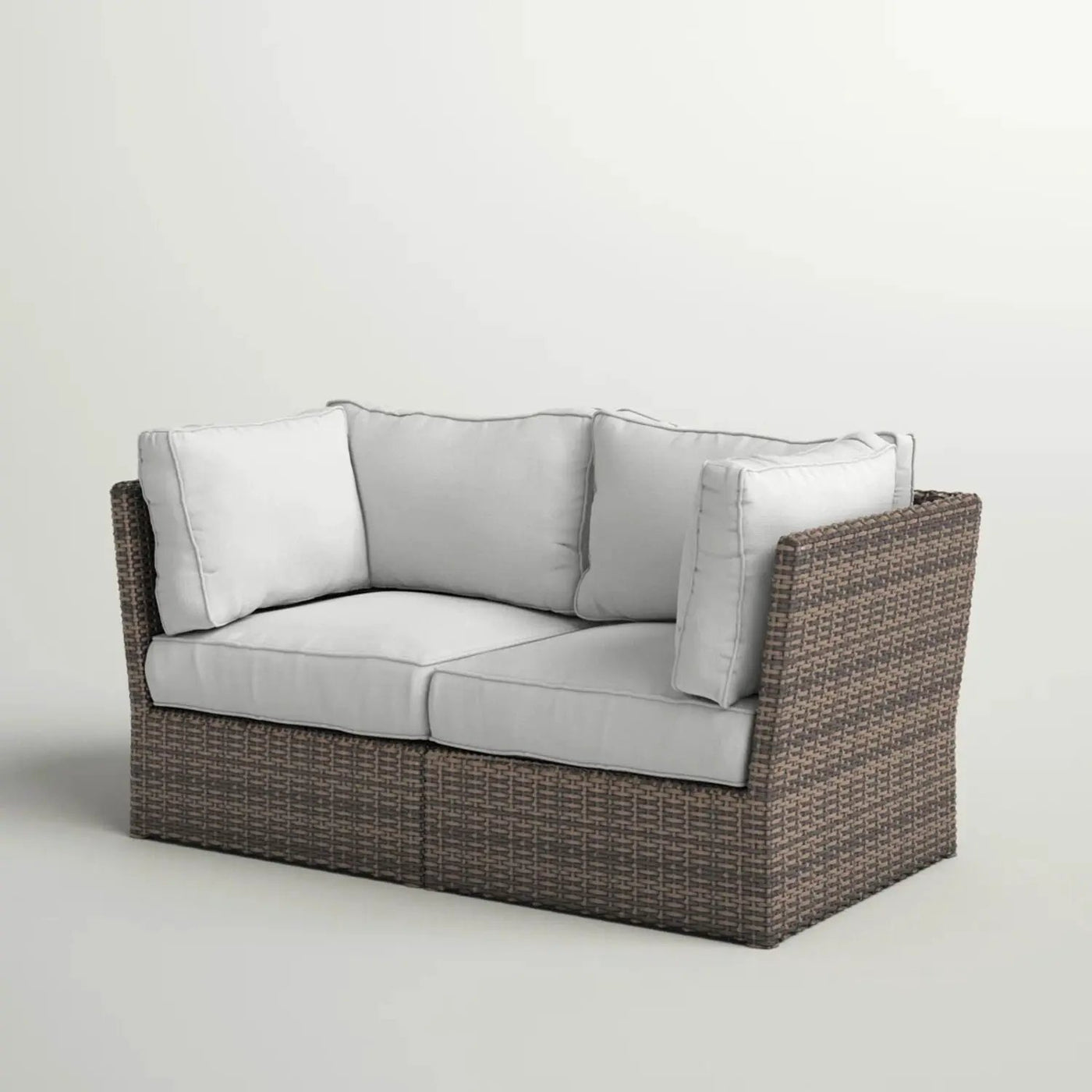 Modern Patio Wicker Loveseat With Cushions by HouseOfZazla