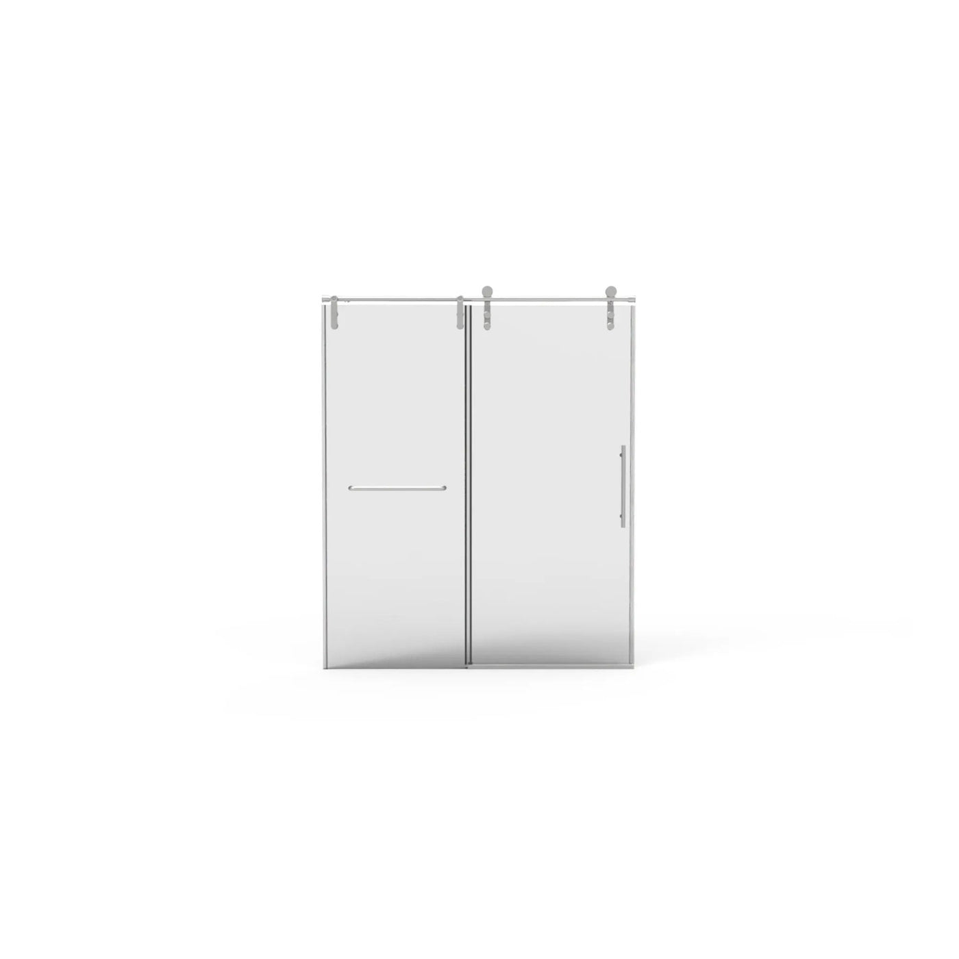 Frameless Shower Door, Sliding Shower Door, Premium 5 / 16" (8 Mm) Thick Tempered Glass Shower Enclosure With Towel Bar, Double Side Easy Clean Coat, Finished With Buffer by HouseOfZazla