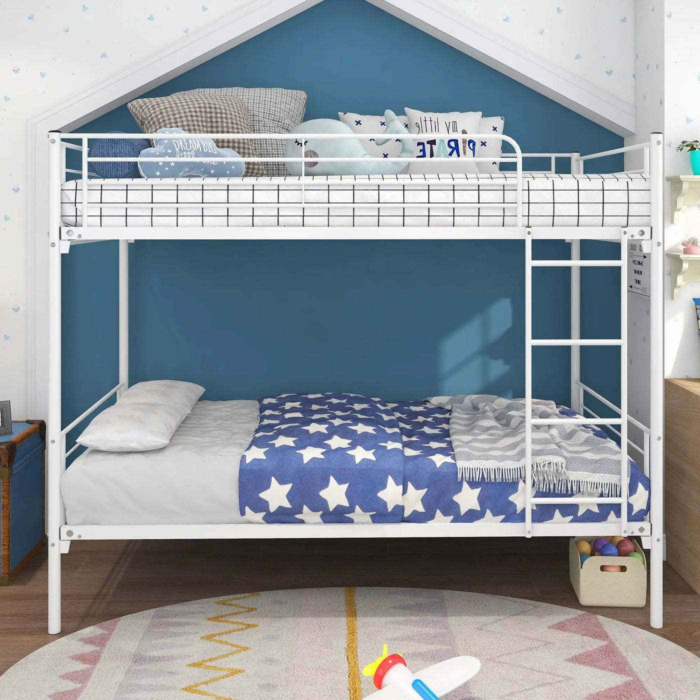 Space Saving Bunk Bed With Metal Frame And Ladder by HouseOfZazla