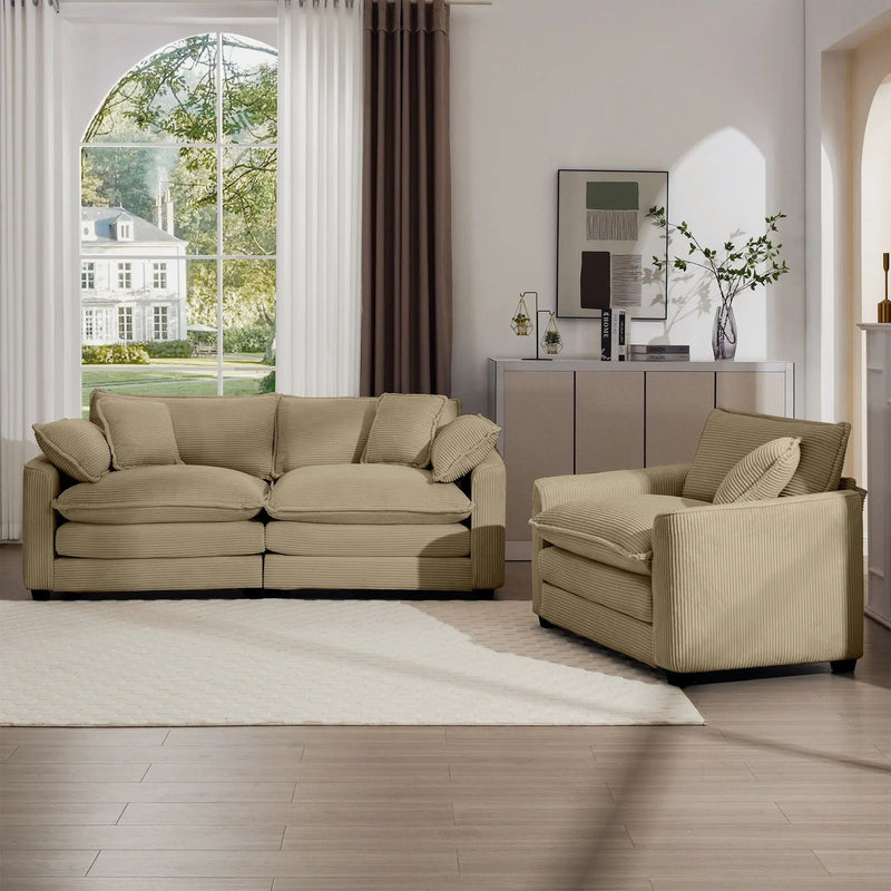Elegant Oversized Sectional Sofa Set With Deep Seats And Flexible Layout by Unique Piece Furniture