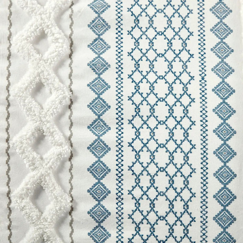 Full/Queen Cotton Printed Duvet Cover Set with Chenille by HouseOfZazla
