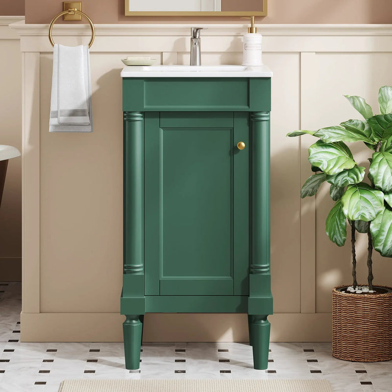 18" French Style Bathroom Cabinet with Storage by HouseOfZazla