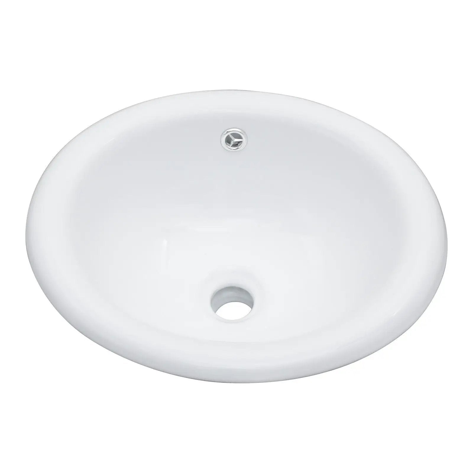 Semi Recessed Bathroom Sink With Countertop Vessel Design, 17" X 15.5" - White by HouseOfZazla
