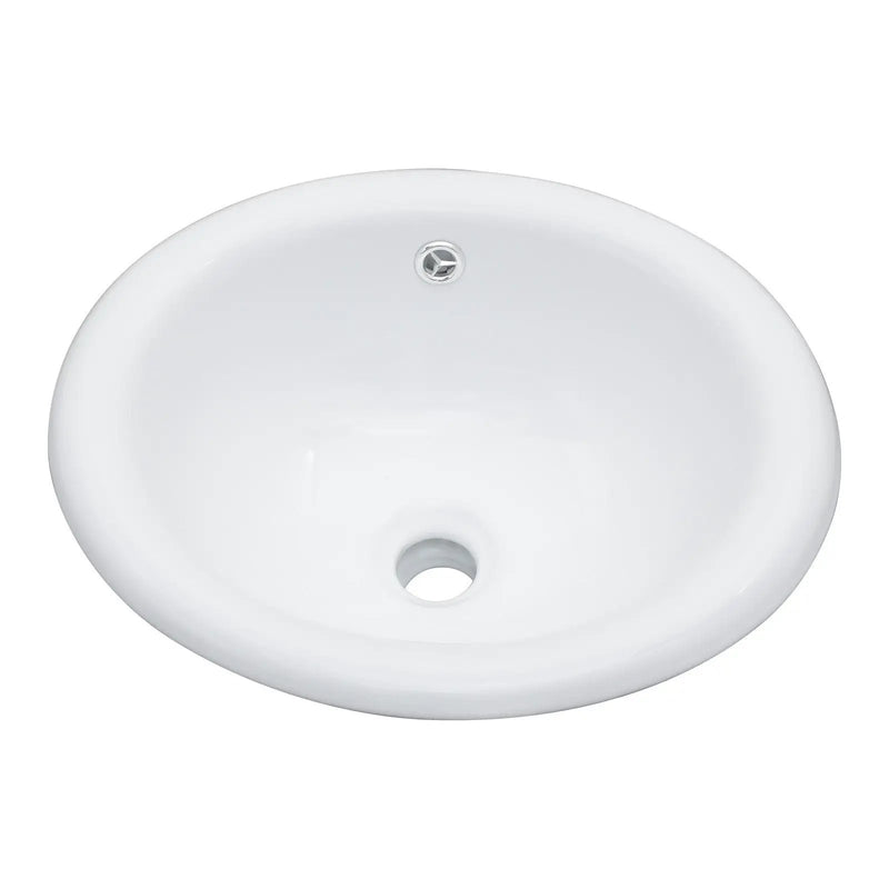 Semi Recessed Bathroom Sink With Countertop Vessel Design, 17" X 15.5" - White by HouseOfZazla