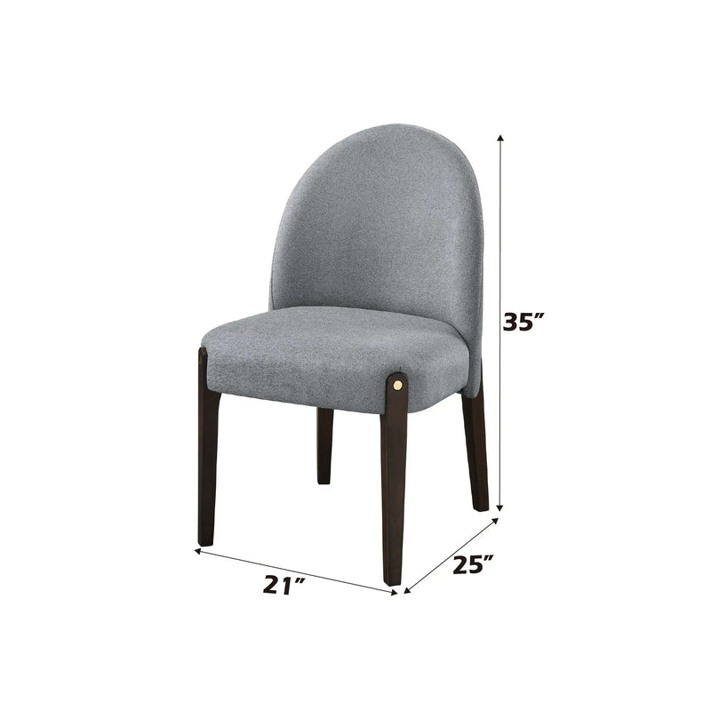 Clayten Gray Fabric and Espresso Finish Dining Chair (Set of 2) by HouseOfZazla
